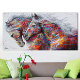 Decorative painting, frameless painting, Pentium horse, computer painting, oil painting, fast selling, Amazon wish drawing.